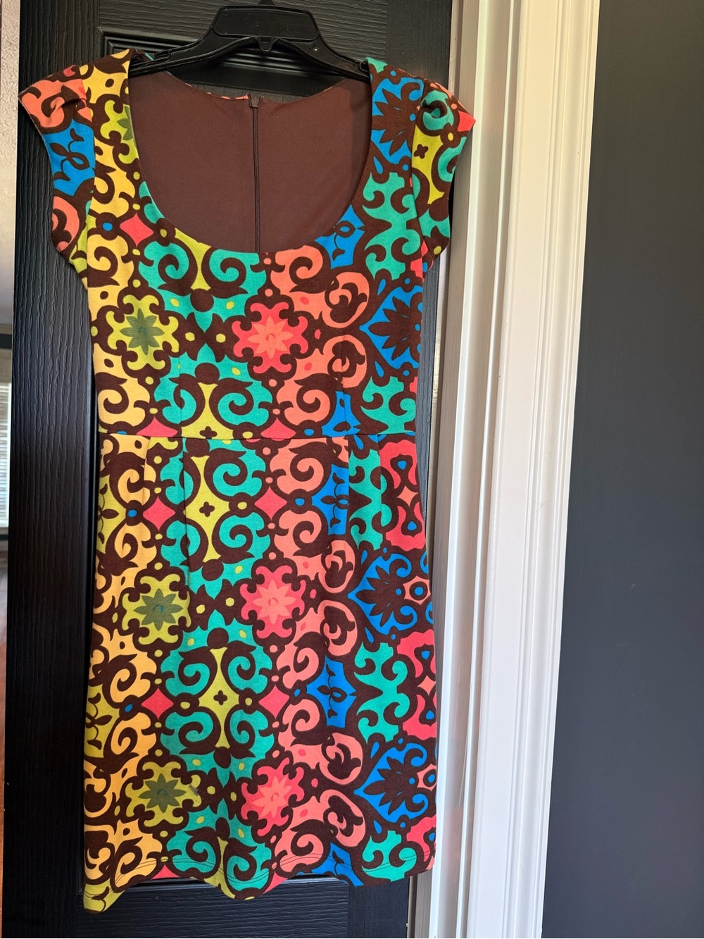 Judith March, Multicolor Patterned Cap-Sleeve Women's Dress